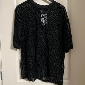 NEW H&M Mugler Swirling Star Mesh T-Shirt XL